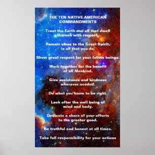 Poster Dez mandamentos do indiano do nativo americano