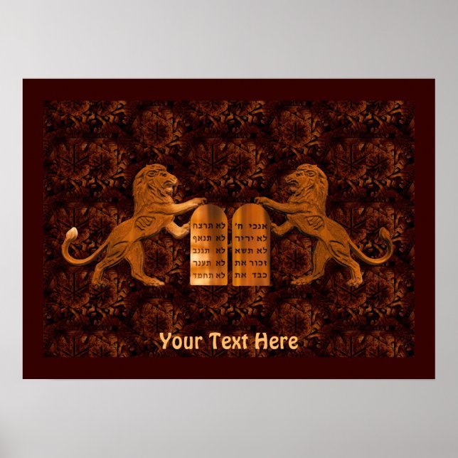 Poster Dez Mandamentos e Leões (Frente)