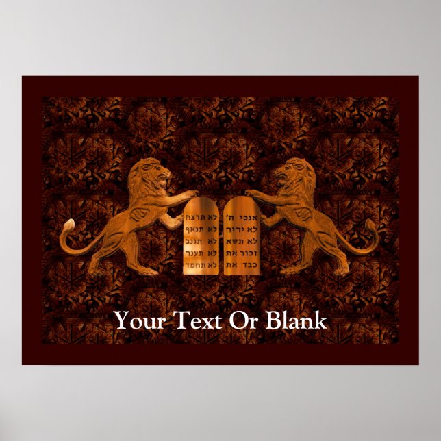 Poster Dez Mandamentos e Leões (Frente)