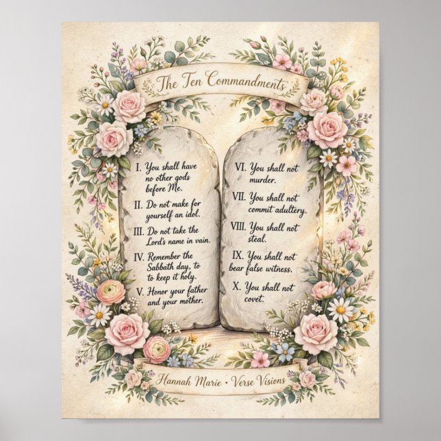 Poster Dez Mandamentos Florais (Frente)