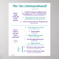 Dez Mandamentos para Crianças — Teal/Purple