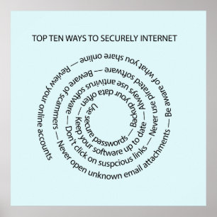 Pôster Dez maneiras mais seguras de usar a Internet