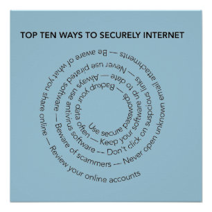 Pôster Dez maneiras mais seguras de usar a Internet