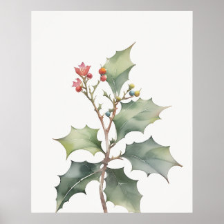 Poster Dezembro Holly Birth Flower