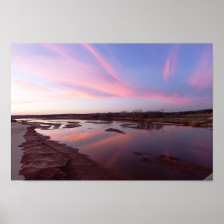 Pôster Dezembro Sunset, Cimarron River, Oklahoma