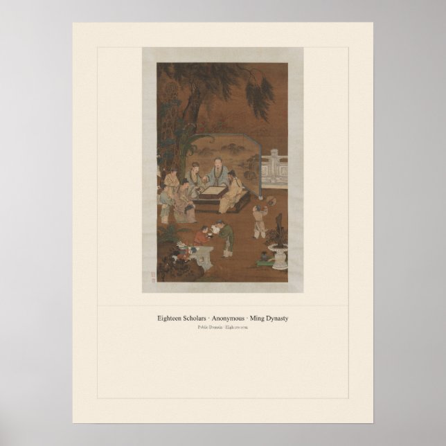 Poster Dezoito Eruditos - Anônimo, Dinastia Ming (Frente)