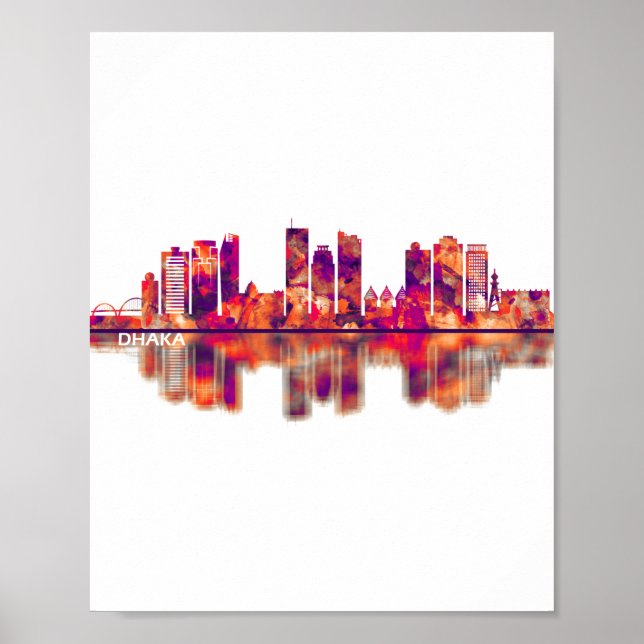 Poster Dhaka Bangladesh Skyline (Frente)