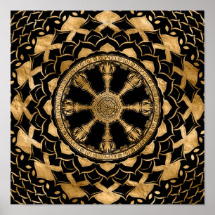 Poster Dharma Wheel - Dharmachakra