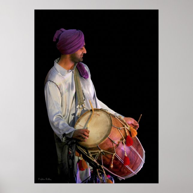 Poster Dhol Drummer, Fotografia de Belas Artes (Frente)