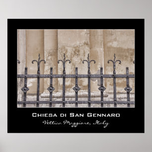 Poster Di San Gennaro de Chiesa, Praiano, costa de Amalfi