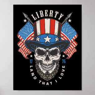 Poster Dia 4 de julho dos Estados Unidos Bandeira América