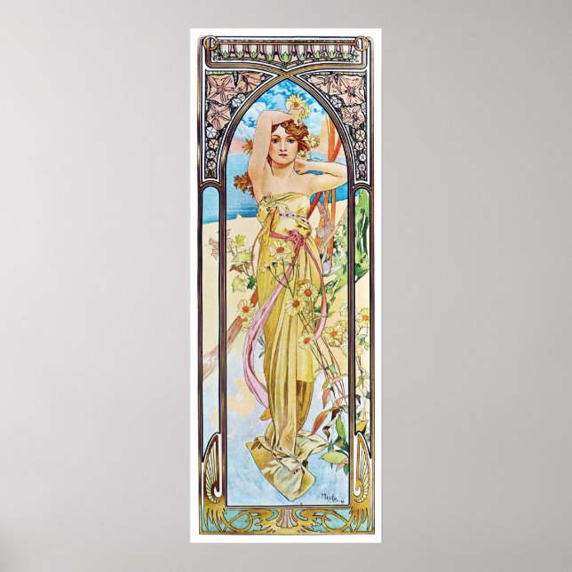Pôster Dia, Alphonse Mucha (Frente)