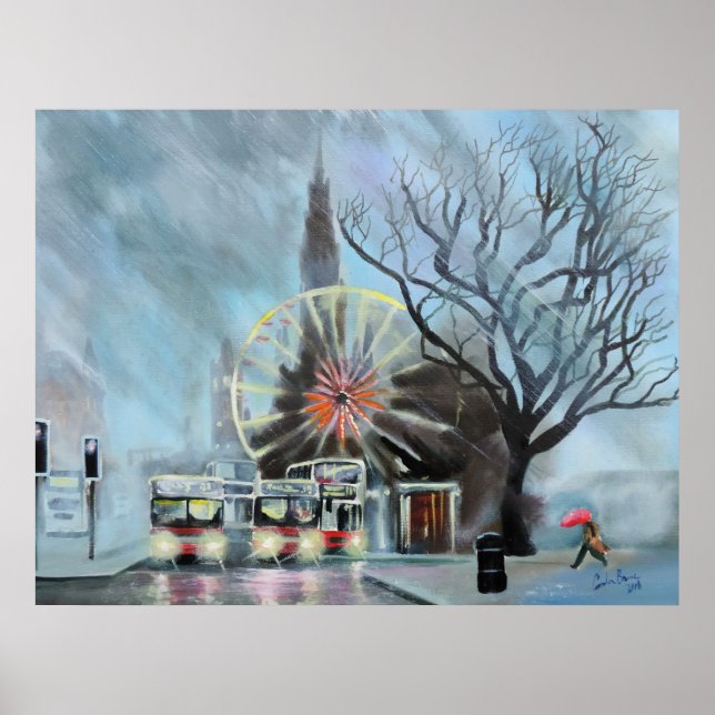 Poster Dia chuvoso em Edimburgo (Frente)