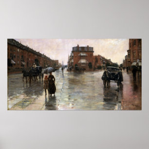Poster Dia da Chuva, Boston por Frederick Childe Hassam