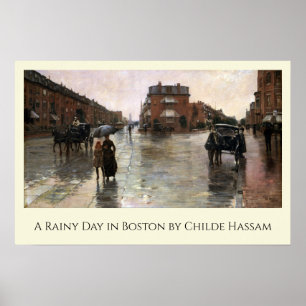 Poster Dia da Chuva, Boston por Frederick Childe Hassam