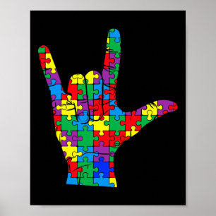 Poster Dia da Consciência Criança Autista Símbolo de Amor