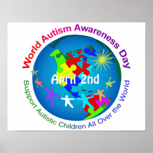 Poster Dia da consciência do autismo do mundo