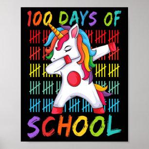 Poster Dia Da Escola Dabbing Unicorn 100 Dias Mágicos Cri