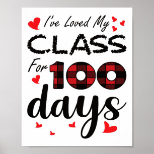 Poster Dia da Escola Eu Amo Minha Classe Por 100 Dias