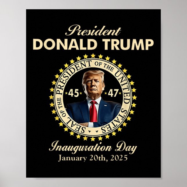 Poster Dia da Inauguração do Presidente Donald Trump 20 d (Frente)