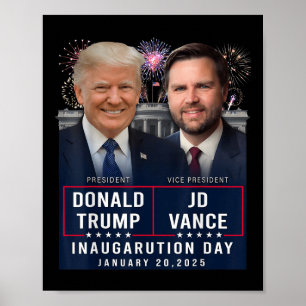 Poster Dia da Inauguração do Trump Vance 2025 Donald Trum