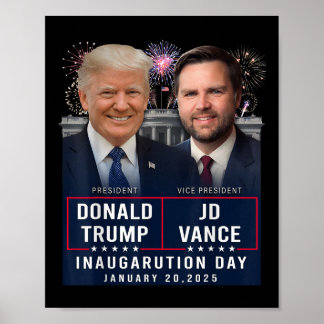 Poster Dia da Inauguração do Trump Vance 2025 Donald Trum