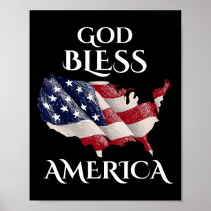 Poster Dia da Independência Americana do deus abençoe Dia