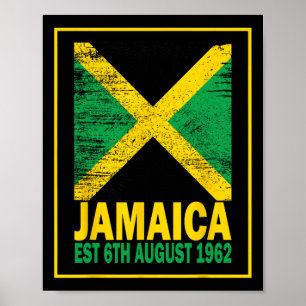 Poster Dia da Independência Camisa 6 August Jamaica Desde