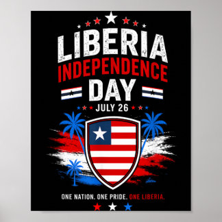 Poster Dia da Independência da Libéria 26 de julho Bandei
