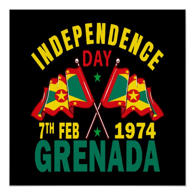 Pôster Dia da Independência de Granada (Frente)
