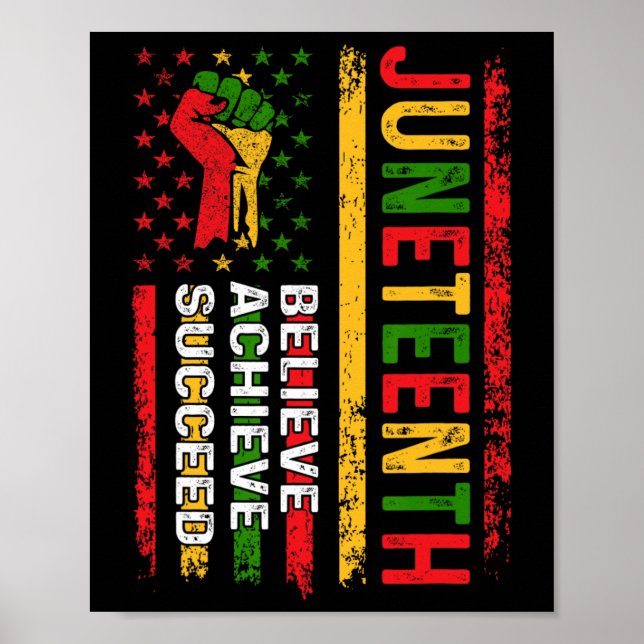 Poster Dia da Independência do Juneteenth 2025 Bandeira d (Frente)