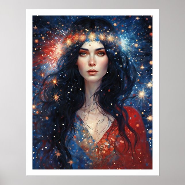 Poster Dia da Independência Julho Mulher Fogos de Artifíc (Frente)