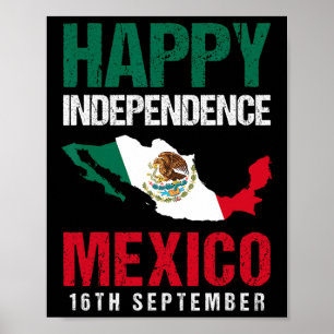 Poster Dia da Independência Mexicana, 16 de setembro, Méx