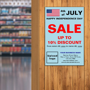 Poster Dia da Independência Venda comerciais Light Blue P