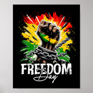 Poster Dia da Liberdade Juneteenth Punho do Poder Negro Q
