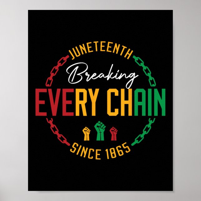 Poster Dia da Liberdade Negra Décima Junta Quebrando Cada (Frente)