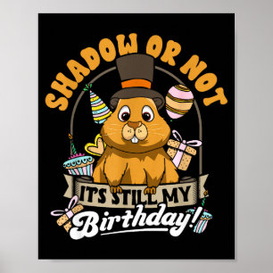 Poster Dia da Marmota Aniversário Sombra Ou Não Ainda Meu