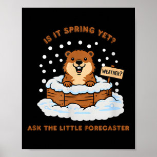 Poster Dia da Marmota Cartoon Clima Citação Design Divert