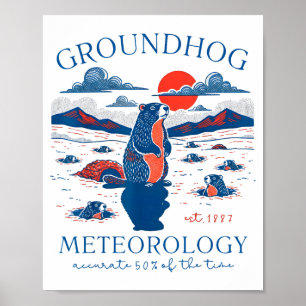 Poster Dia da Marmota Citação Divertida Respeite a Sombra
