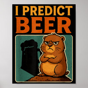 Poster Dia da Marmota Eu Prevejo Humor de Marmota Mal-hum