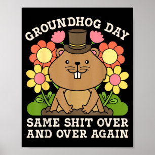 Poster Dia da Marmota Homens Mulheres Amantes de Animais