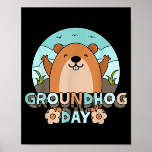 Poster Dia da Marmota Homens Mulheres Retro Vintage 60s 7