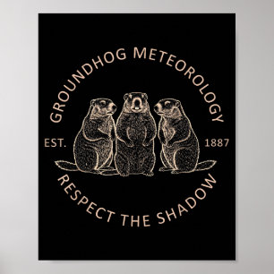 Poster Dia da Marmota Meteorologia Engraçada da Marmota R