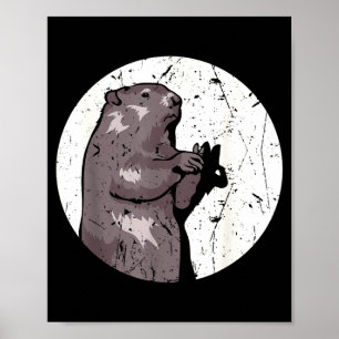 Poster Dia da Marmota Sombra Fantoche Roedor Fofa Fantasi
