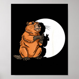 Poster Dia da Marmota Sombra Fantoche Roedor Fofo Traje F