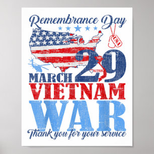 Poster Dia da Memória 29 de março Guerra do Vietnã Exérci