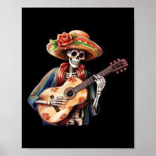 Poster Dia da Morta Lady Sugar Skull Dia De Los Muerto