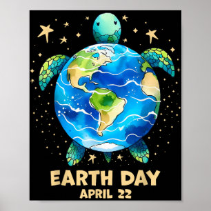 Poster Dia da Terra 2025 Restaurar a Tartaruga do Mar Ter