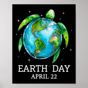Poster Dia da Terra 2025 Restaurar a Tartaruga do Mar Ter