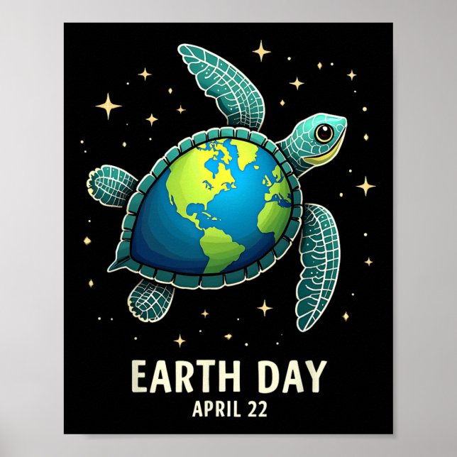 Poster Dia da Terra 2025 Restaurar a Tartaruga do Mar Ter (Frente)